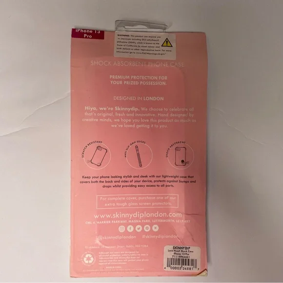 NIB SkinnyDip London Pink Heart iPhone13 Pro Case DropTested Valentine Case - Picture 2 of 3
